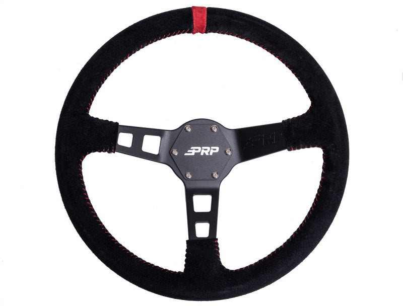 PRP Deep Dish Suede Steering Wheel- Red -  Shop now at Performance Car Parts