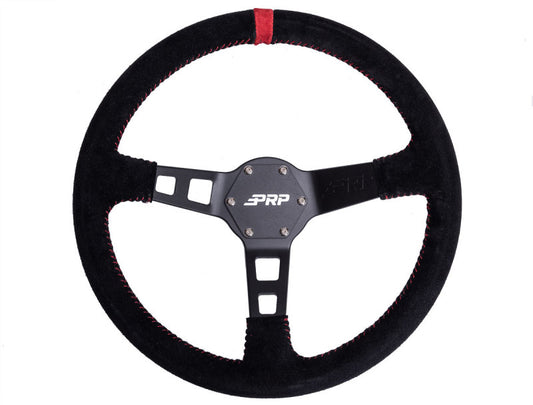 PRP Deep Dish Suede Steering Wheel- Red