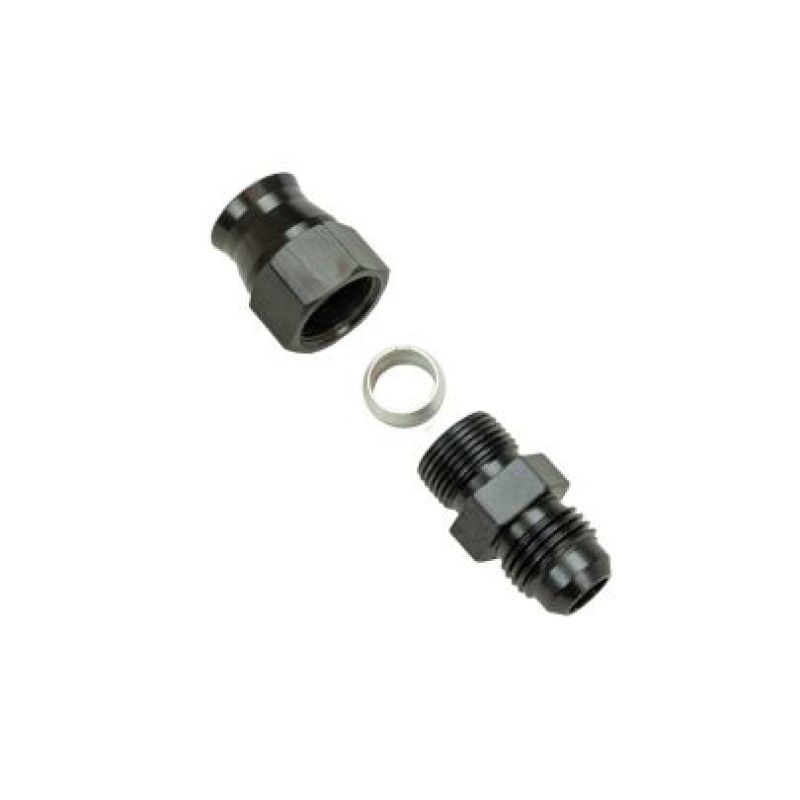 Moroso Aluminum Fitting Adapter 6AN Male to 3/8in Tube Compression - Black -  Shop now at Performance Car Parts