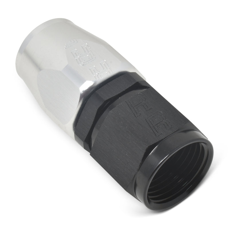 Russell Performance -10 AN Black/Silver Straight Full Flow Hose End -  Shop now at Performance Car Parts