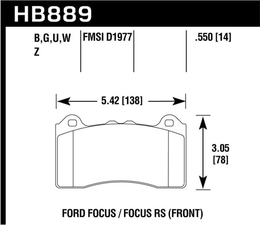Hawk 2017 Ford Focus DTC-60 Race Front Brake Pads