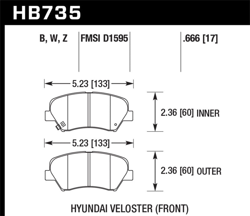Hawk 12-15 Hyundai Veloster / 13-15 Hyundai Elantra DTC-30 Race Front Brake Pads -  Shop now at Performance Car Parts
