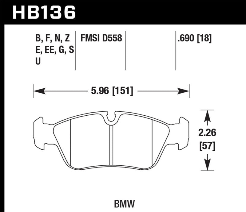 Hawk BMW 318i/318iC/318iS/318Ti/325Ci/325i/325iS/325Xi/328Ci/328iC/328iS/Z3 Race Front Brake Pads -  Shop now at Performance Car Parts