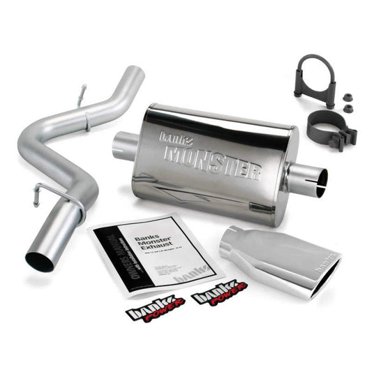 Banks Power 97-99 Jeep 2.5/4.0L Wrangler Slip Fit Cat Monster Exh Sys - SS Single Exh w/ Chrome Tip -  Shop now at Performance Car Parts