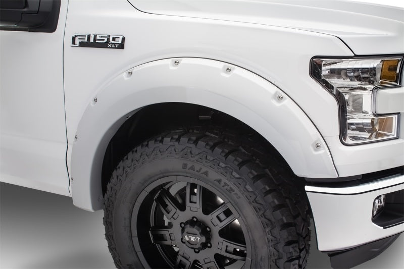 Bushwacker 16-17 Ford F-150 Styleside Pocket Style Flares 4pc 78.9/67.1/97.6in Bed - Oxford White -  Shop now at Performance Car Parts