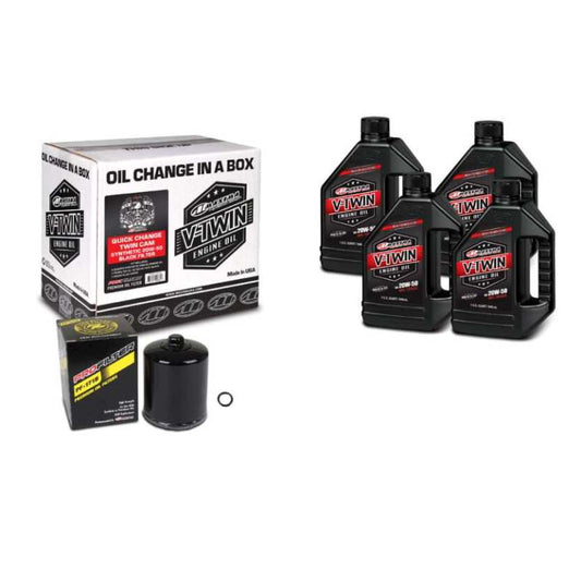 Maxima V-Twin Quick Change Kit Synthetic w/ Black Filter Twin Cam