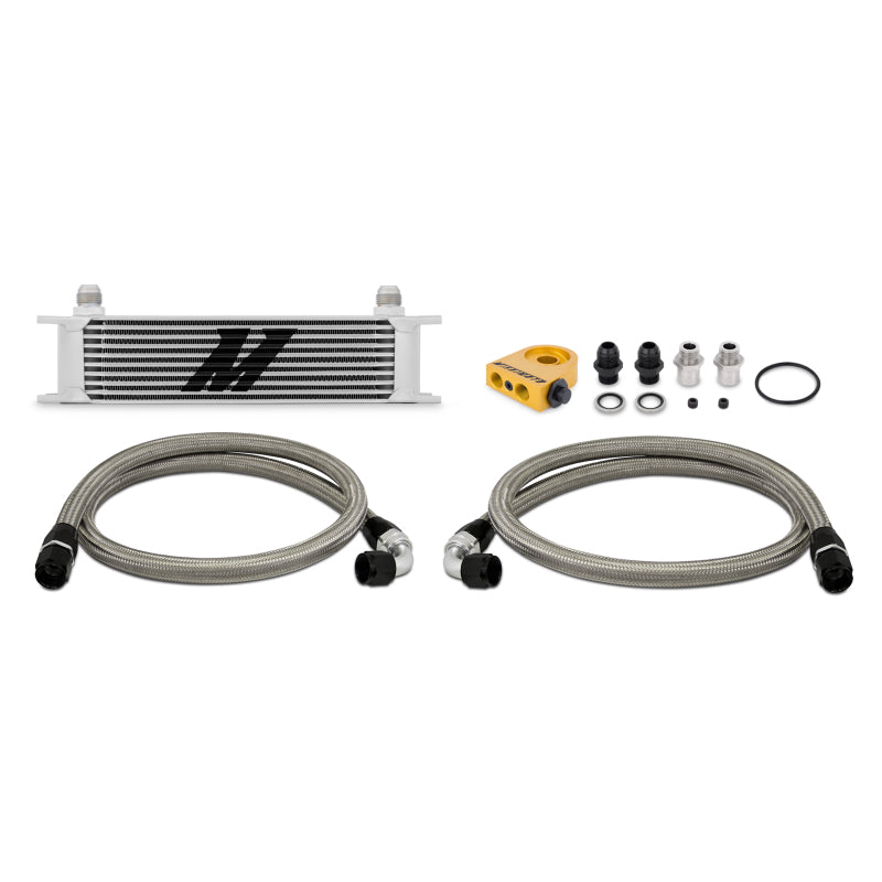 Mishimoto Universal Thermostatic 10 Row Oil Cooler Kit - Silver -  Shop now at Performance Car Parts