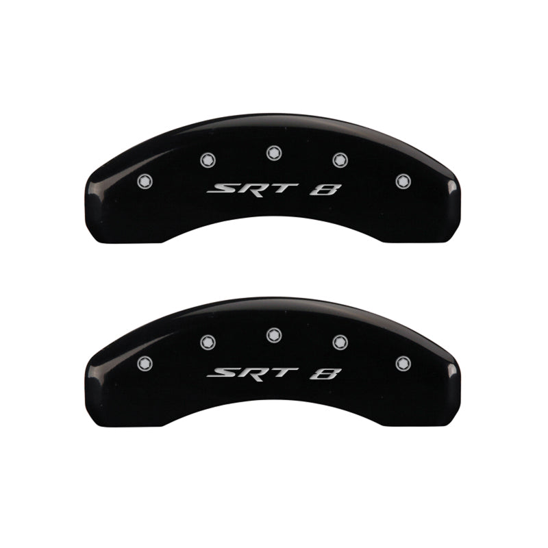 MGP 4 Caliper Covers Engraved Front & Rear SRT8 Black finish silver ch -  Shop now at Performance Car Parts