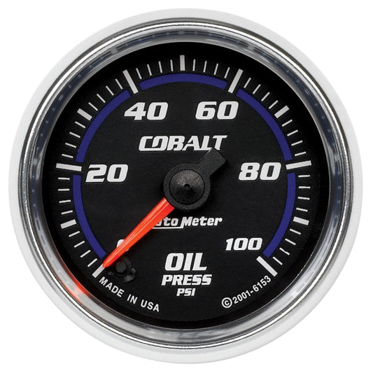 Autometer Cobalt 52mm 100 PSI Electric Oil Pressure Gauge - Performance Car Parts