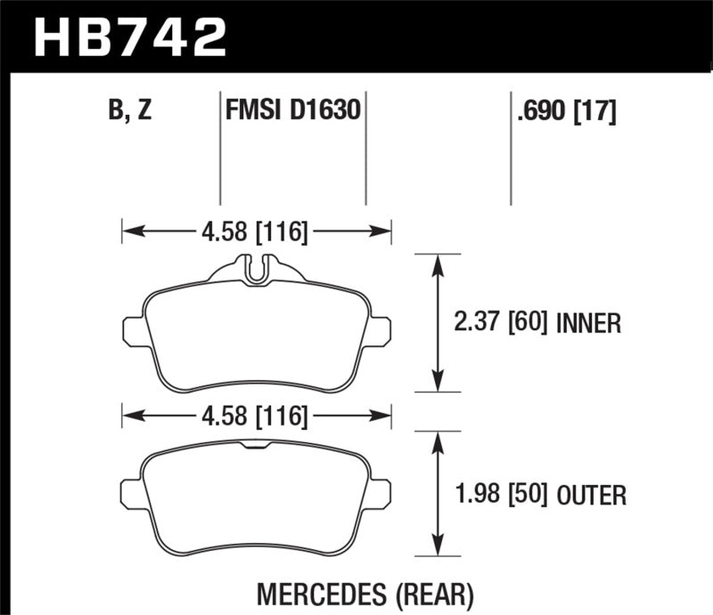 Hawk 12-15 Mercedes-Benz ML350/550 HPS 5.0 Rear Brake Pads -  Shop now at Performance Car Parts