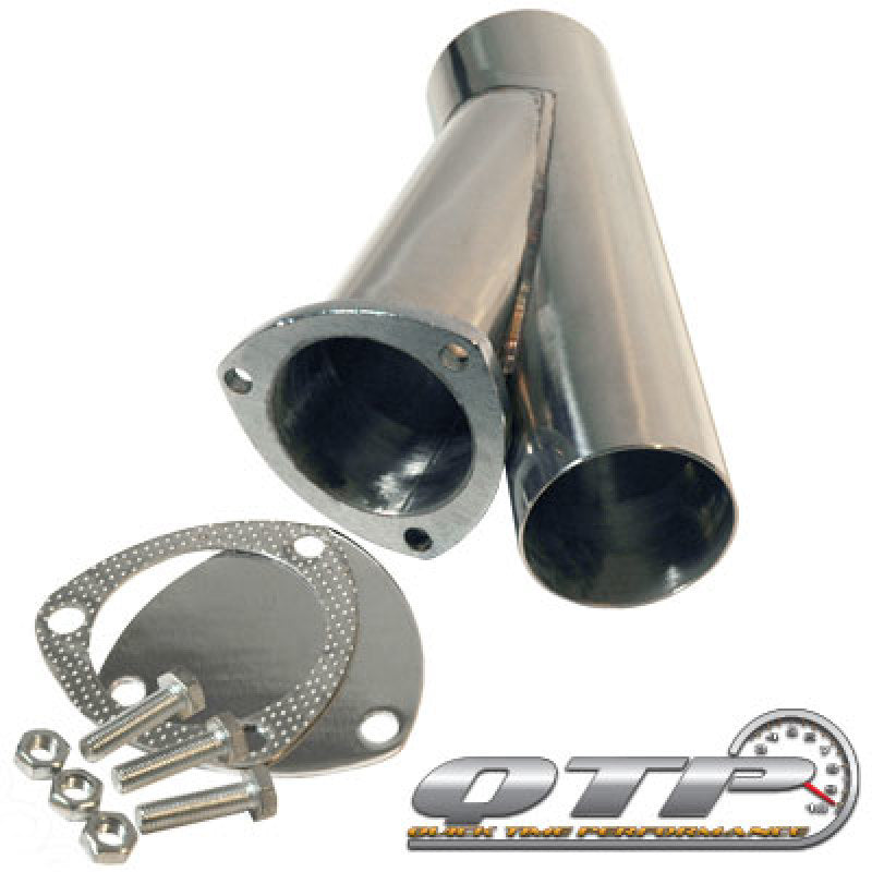 QTP 3in Weld-On QTEC Exhaust Cutout Y-Pipe -  Shop now at Performance Car Parts