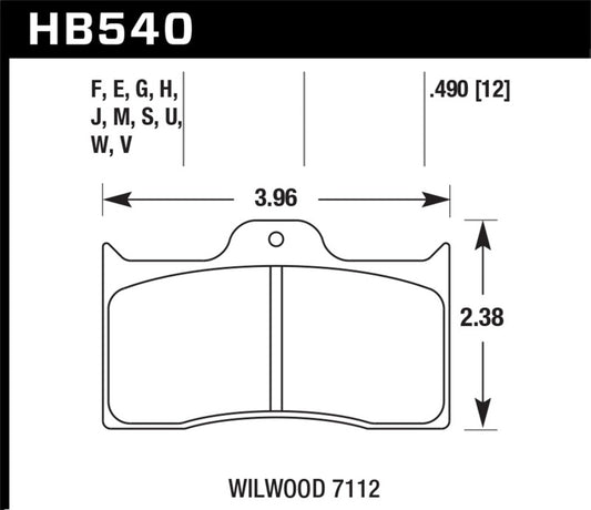 Hawk 0.490in Thickness Wilwood Ferro-Carbon HT-10 Motorsports Brake Pads -  Shop now at Performance Car Parts