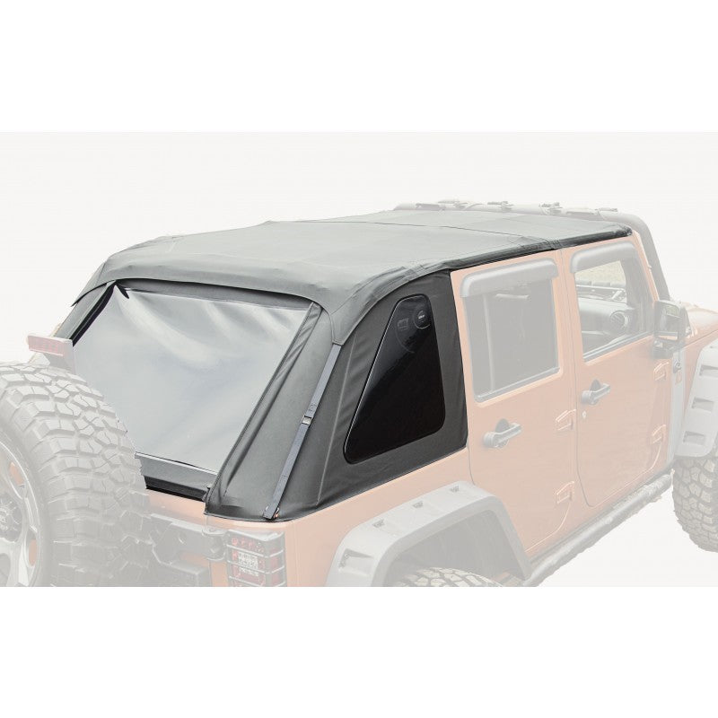 Rugged Ridge Bowless Soft Top Black Diamond 4-Door 07-18 Jeep Wrangler JK -  Shop now at Performance Car Parts