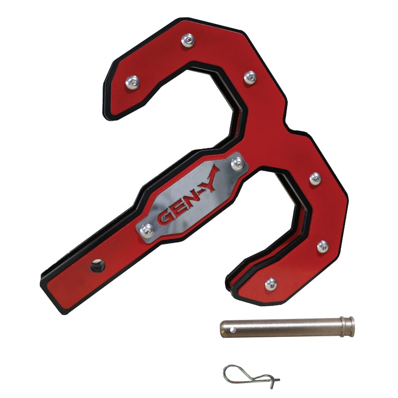 Gen-Y Hulk 2.5 32K Tow Hook 2.5in Shank w/GH-097 Pin/GH-011 Twist Clip - Black/Red -  Shop now at Performance Car Parts