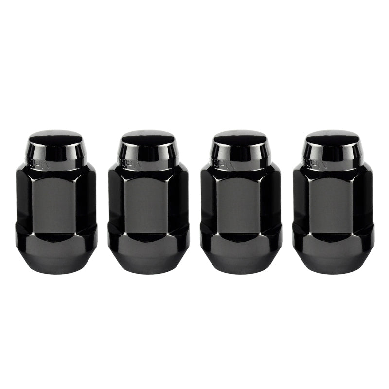 McGard Hex Lug Nut (Cone Seat Bulge Style) M14X1.5 / 22mm Hex / 1.635in. Length (4-Pack) - Black -  Shop now at Performance Car Parts