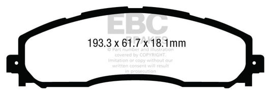 EBC 13+ Ford F250 (inc Super Duty) 6.2 (2WD) Extra Duty Rear Brake Pads -  Shop now at Performance Car Parts