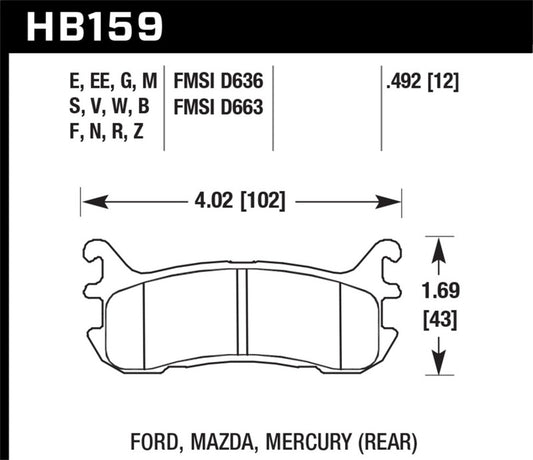 Hawk 03-05 Mazda Miata Rear ER-1 Brake Pad Set
