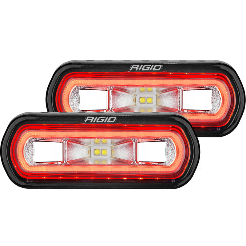 Rigid Industries SR-L Series Surface Mount LED Spreader Pair w/ Red Halo - Universal -  Shop now at Performance Car Parts