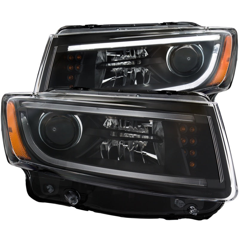 ANZO 2014-2015 Jeep Grand Cherokee Projector Headlights w/ Plank Style Design Black -  Shop now at Performance Car Parts