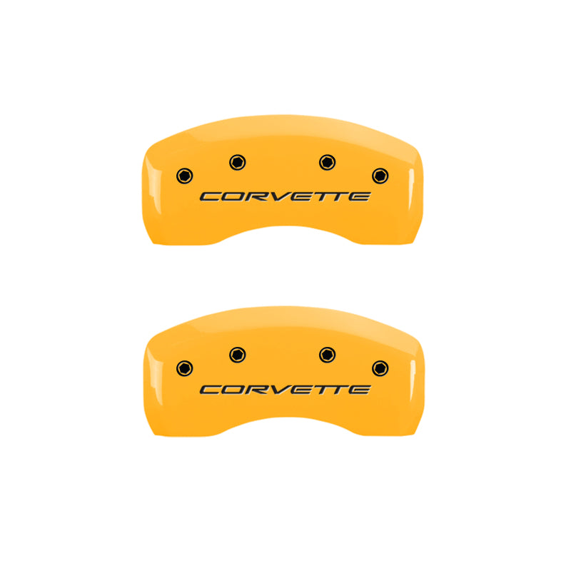 MGP 4 Caliper Covers Engraved Front & Rear C5/Corvette Yellow finish black ch -  Shop now at Performance Car Parts