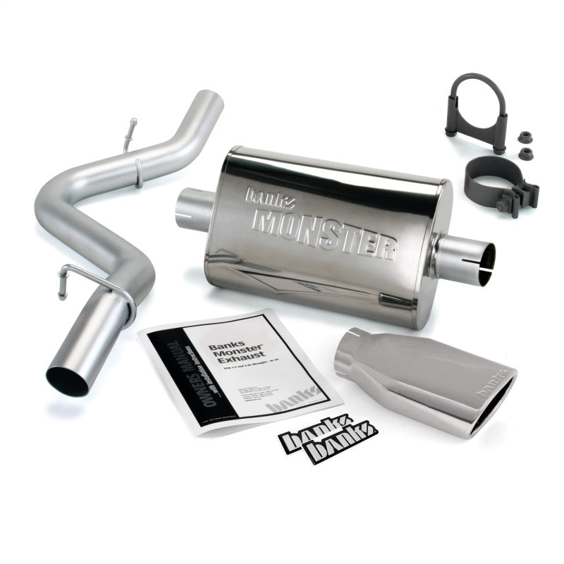 Banks Power 97-99 Jeep 2.5/4.0L Wrangler Slip Fit Cat Monster Exh Sys - SS Single Exh w/ Chrome Tip -  Shop now at Performance Car Parts