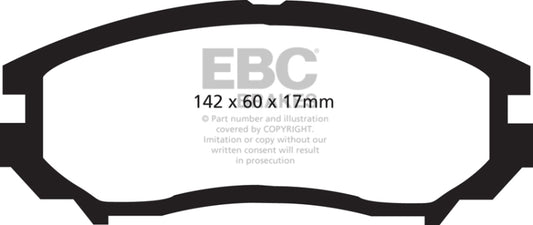 EBC 04-06 Hyundai Tiburon 2.7 6 speed Redstuff Front Brake Pads -  Shop now at Performance Car Parts