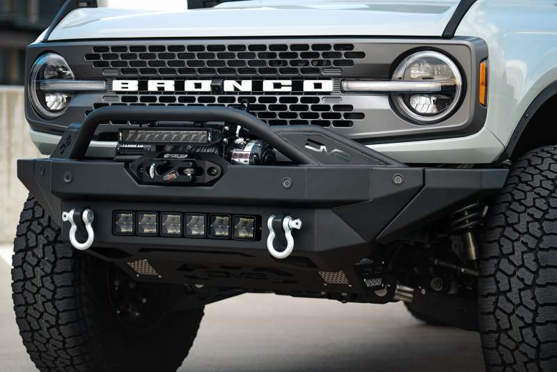 DV8 Offroad 2021+ Ford Bronco Modular Front Bumper Winch Capable w/ Auxiliary Light Mounts -  Shop now at Performance Car Parts