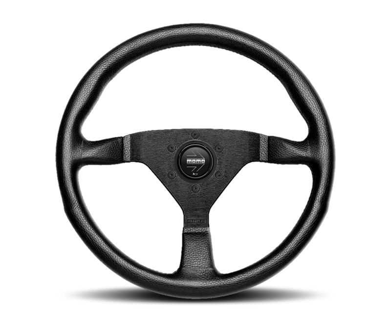 Momo Montecarlo Steering Wheel 320 mm - Black Leather/Black Stitch/Black Spokes -  Shop now at Performance Car Parts