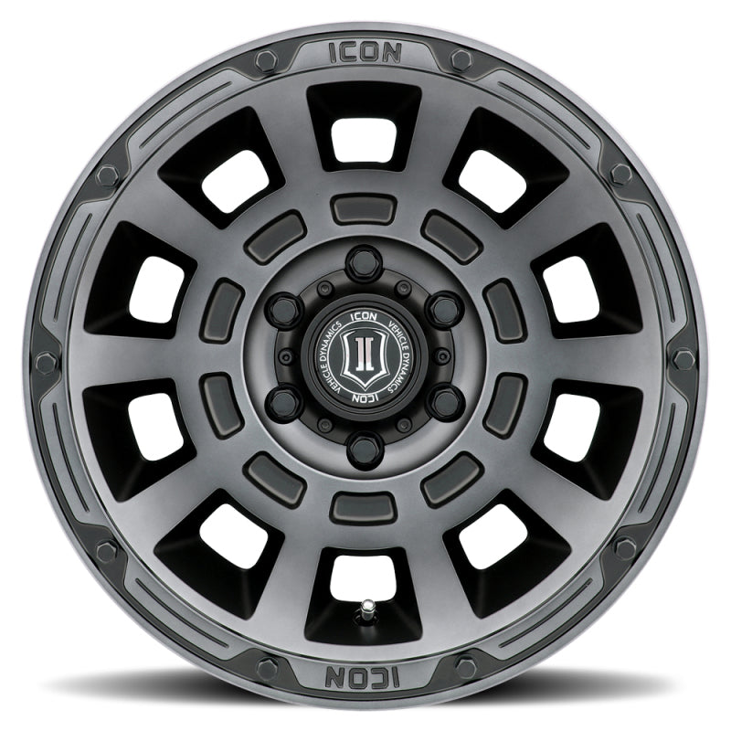 ICON Thrust 17x8.5 6x5.5 0mm Offset 4.75in BS 106.1mm Bore Smoked Satin Black Wheel -  Shop now at Performance Car Parts