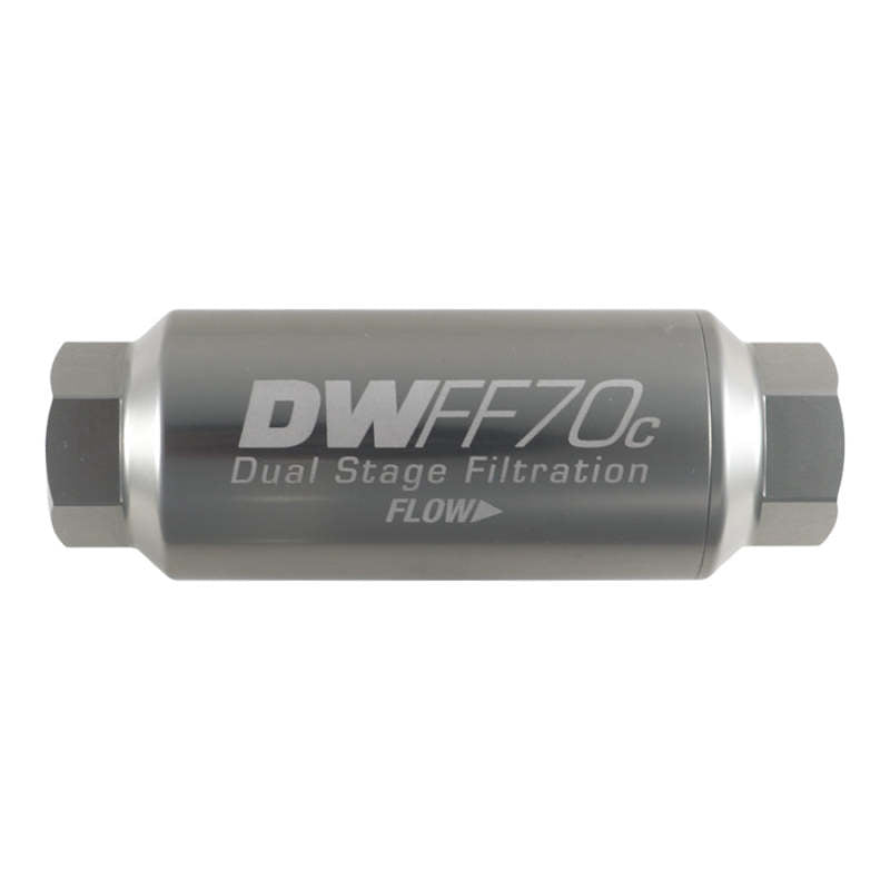 DeatschWerks 10AN Female 10 Micron 70mm Compact In-Line Fuel Filter Kit -  Shop now at Performance Car Parts