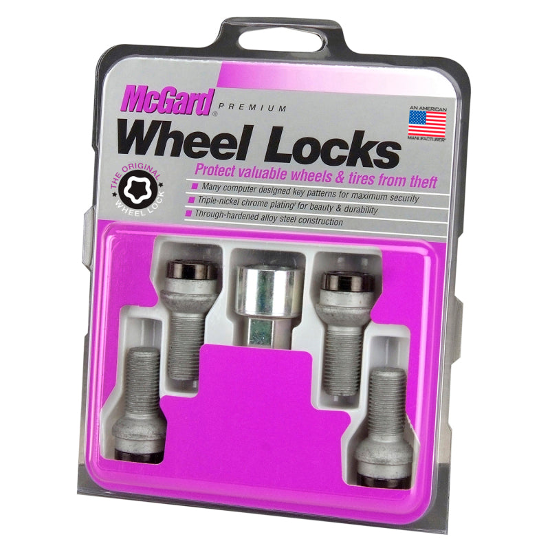 McGard Wheel Lock Bolt Set - 4pk. (Radius Seat) M14X1.5 / 17mm Hex / 27.0mm Shank Length - Black -  Shop now at Performance Car Parts