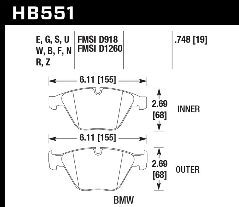 Hawk 07-09 BMW 335d/335i/335xi / 08-09 328i/M3 DTC-70 Race Front Brake Pads -  Shop now at Performance Car Parts