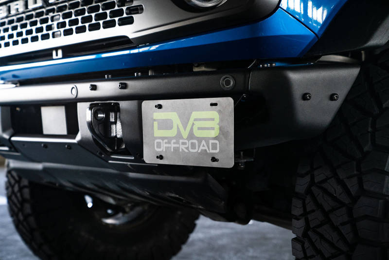 DV8 Offroad 21-22 Ford Bronco Factory Front Bumper License Relocation Bracket - Side -  Shop now at Performance Car Parts