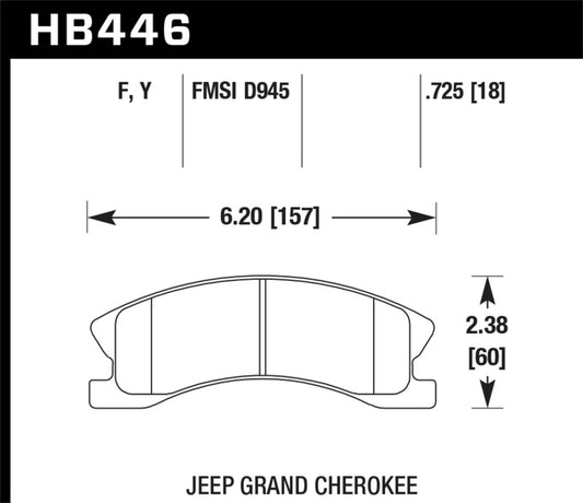 Hawk 99-04 Jeep Grand Cherokee w/ Akebono Front Calipers ONLY LTS Street Front Brake Pads -  Shop now at Performance Car Parts