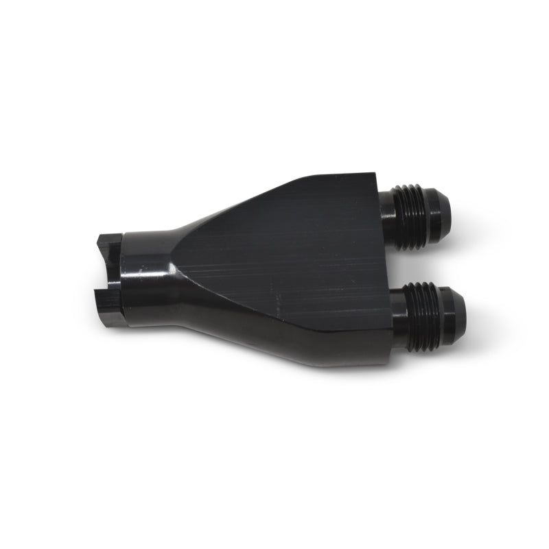 Russell Performance Billet Y-Block Adapter 3/8in SAE Qick Disconnect (2) -6AN Male Flare Black -  Shop now at Performance Car Parts