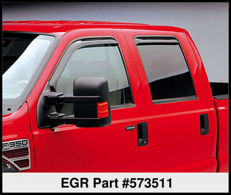 EGR 99+ Ford Super Duty Crew Cab In-Channel Window Visors - Set of 4 (573511) -  Shop now at Performance Car Parts