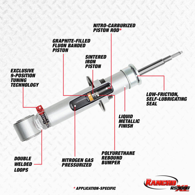 Rancho 01-03 Mitsubishi Montero Front RS9000XL Strut EXPORT ONLY -  Shop now at Performance Car Parts