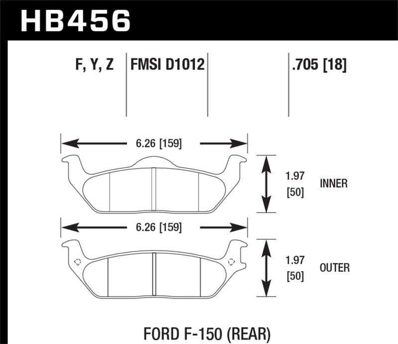 Hawk 04-11 Ford F-150 /  06-08 Lincoln Mark LT Performance Ceramic Rear Street Brake Pads -  Shop now at Performance Car Parts