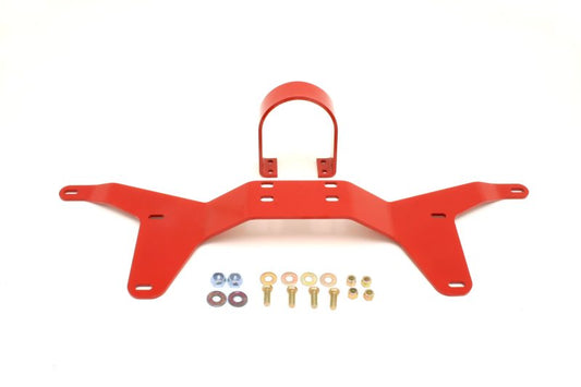 BMR 05-14 S197 Mustang Rear Tunnel Brace w/ Rear Driveshaft Safety Loop - Red - Performance Car Parts