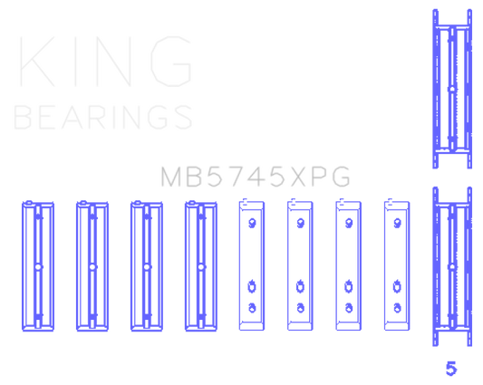 King Subaru FA20 FB20 - (Size STD) Performance Tri-Metal Main Bearing Set