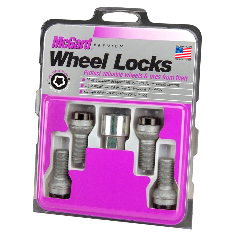 McGard Wheel Lock Bolt Set - 4pk. (Radius Seat) M14X1.5 / 17mm Hex / 26.7mm Shank Length - Black -  Shop now at Performance Car Parts