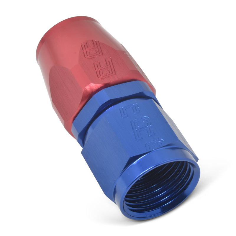 Russell Performance -10 AN Red/Blue Straight Full Flow Hose End -  Shop now at Performance Car Parts
