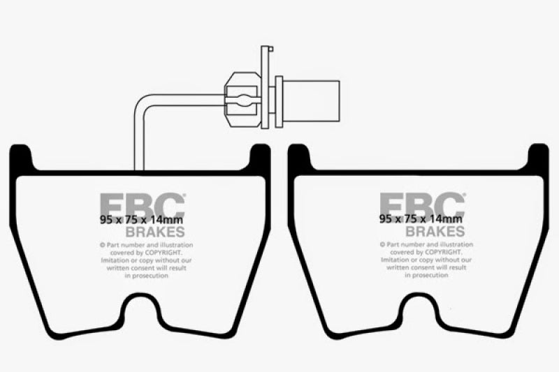 EBC 06-09 Audi RS4 4.2 (Cast Iron Rotors) Redstuff Front Brake Pads -  Shop now at Performance Car Parts