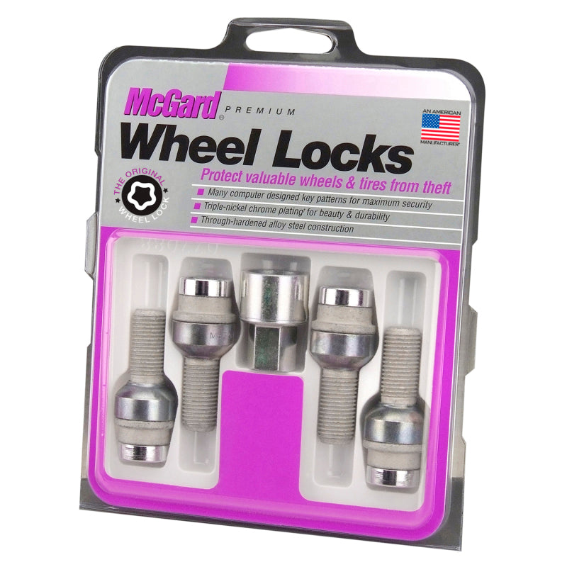 McGard Wheel Lock Bolt Set - 4pk. (Radius Seat) M14X1.5 / 17mm Hex / 28.2mm Shank Length - Chrome -  Shop now at Performance Car Parts