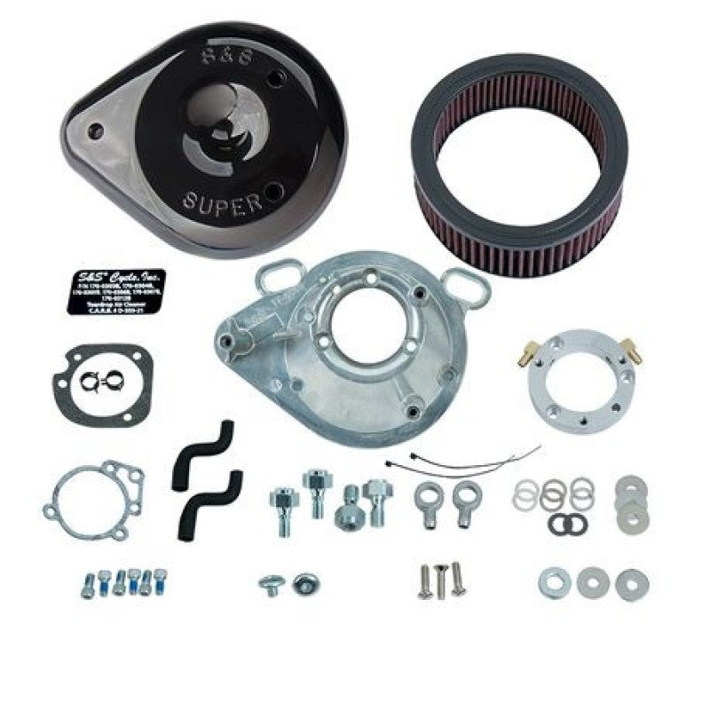S&S Cycle 01-17 Stock EFI BT Models Teardrop Air Cleaner Kit - Gloss Black -  Shop now at Performance Car Parts