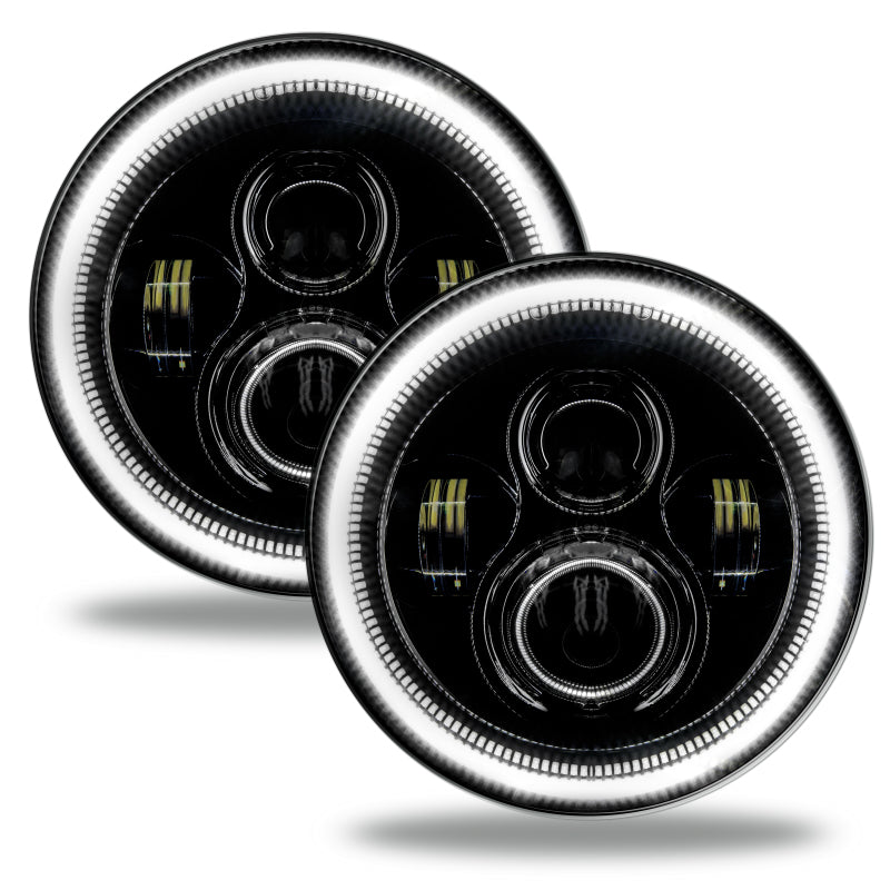 Oracle 7in High Powered LED Headlights - Black Bezel - White -  Shop now at Performance Car Parts
