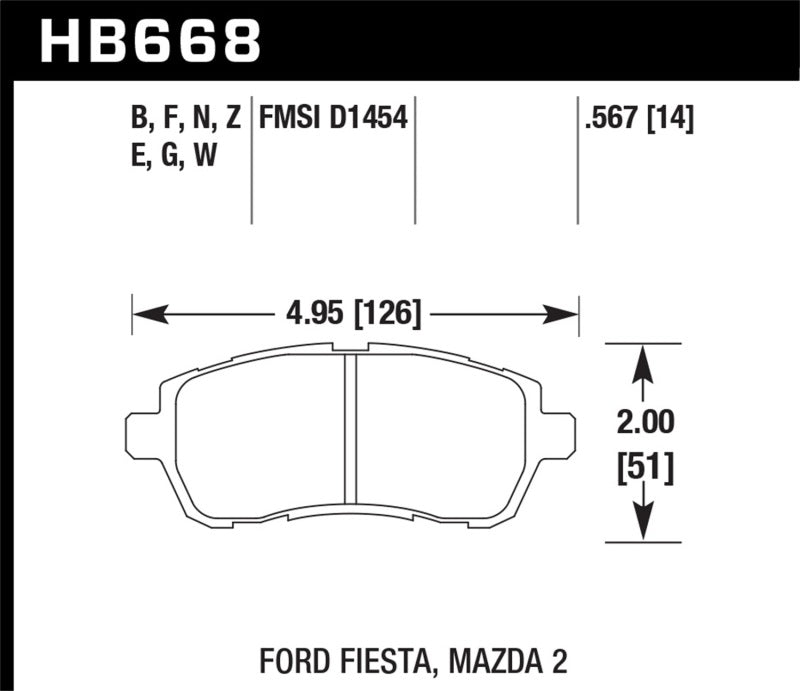 Hawk 11-12 Ford Fiesta S/SE/SEL / 11-12 Mazda 2 Sport/Touring DTC-60 Front Race Brake Pads -  Shop now at Performance Car Parts