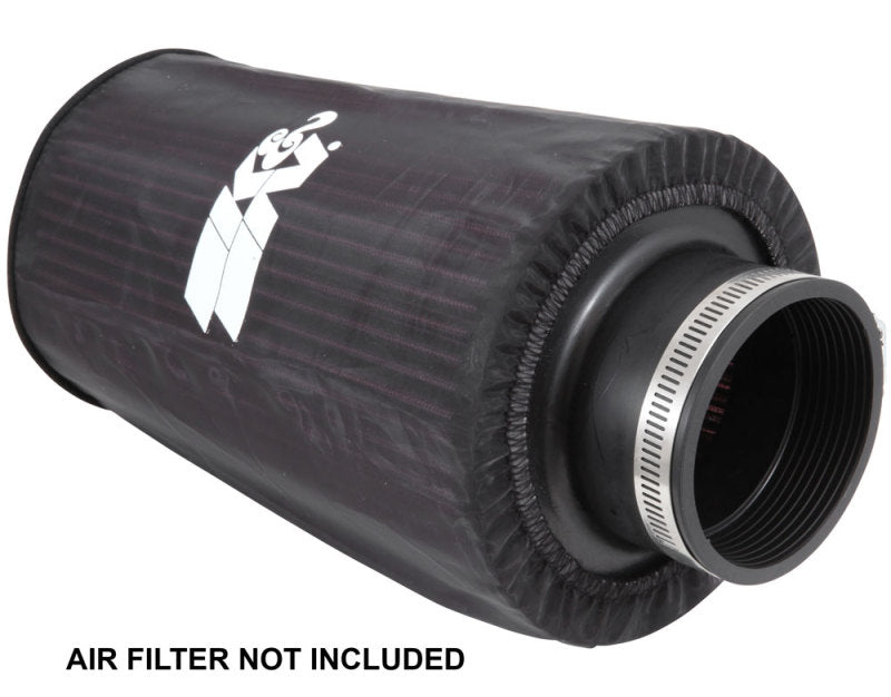 K&N Universal Round Tapered Filter Wrap - Black - 6in Base ID x 4.625in Top ID x 9in Height -  Shop now at Performance Car Parts