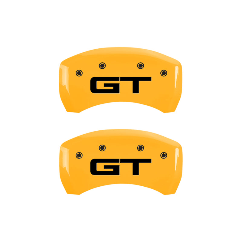 MGP 4 Caliper Covers Engraved Front 2015/Mustang Engraved Rear 2015/GT Yellow finish black ch -  Shop now at Performance Car Parts