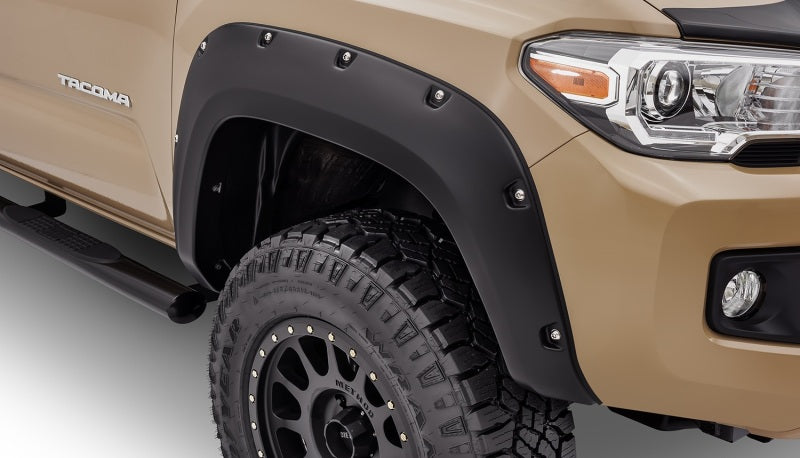Bushwacker 16-18 Toyota Tacoma Pocket Style Flares 2pc 60.5/73.7in Bed - Black -  Shop now at Performance Car Parts